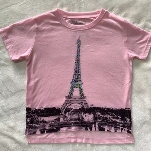 Kidz Clubhouse Girls Eiffel Tower Tshirt Medium.